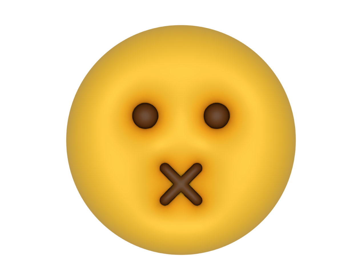 a 3d Silence Face Emoji on a transparent background png