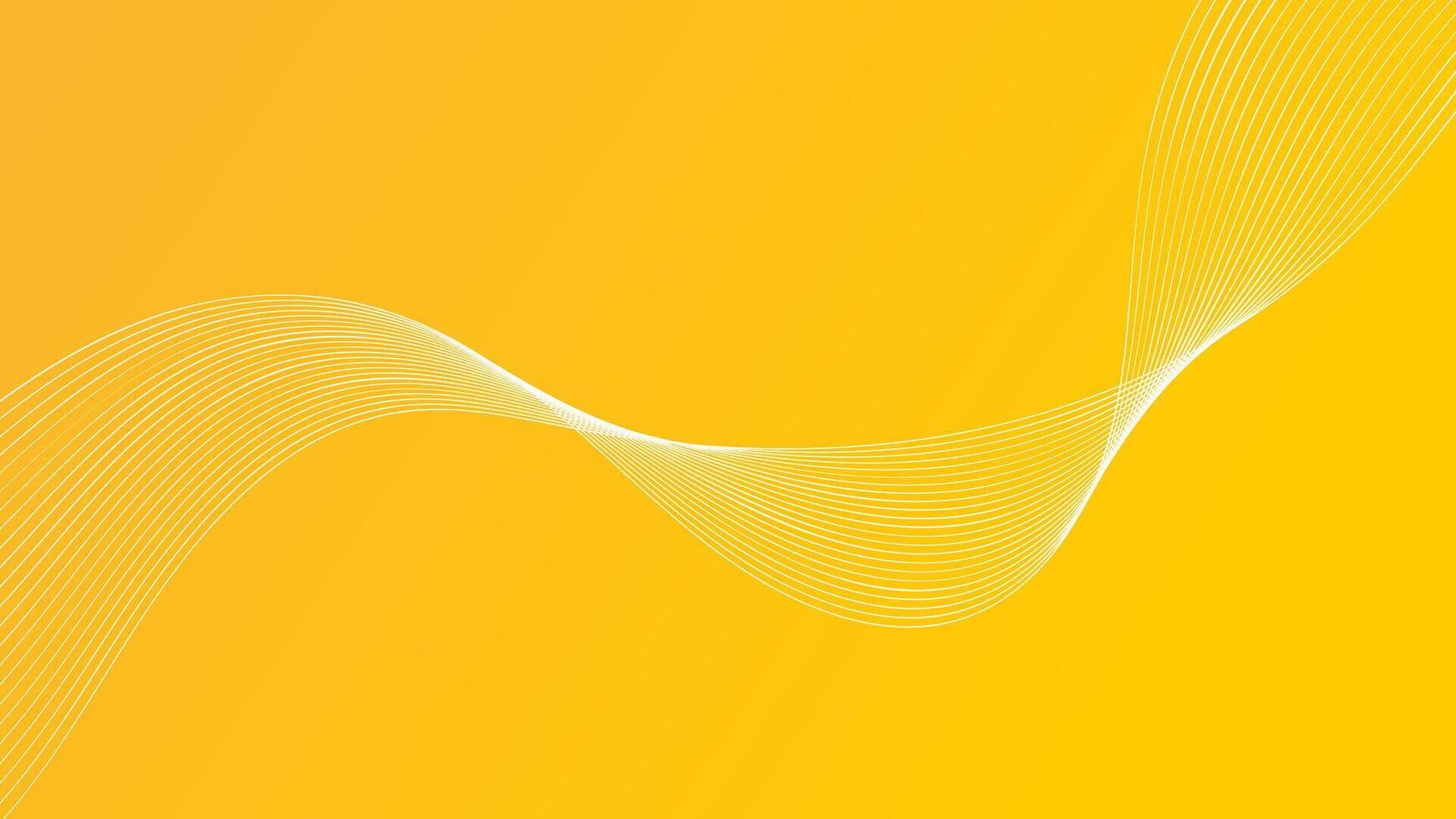 Geometry of many white lines flowing smoothly into each other. Beautiful, gradient yellow background vector