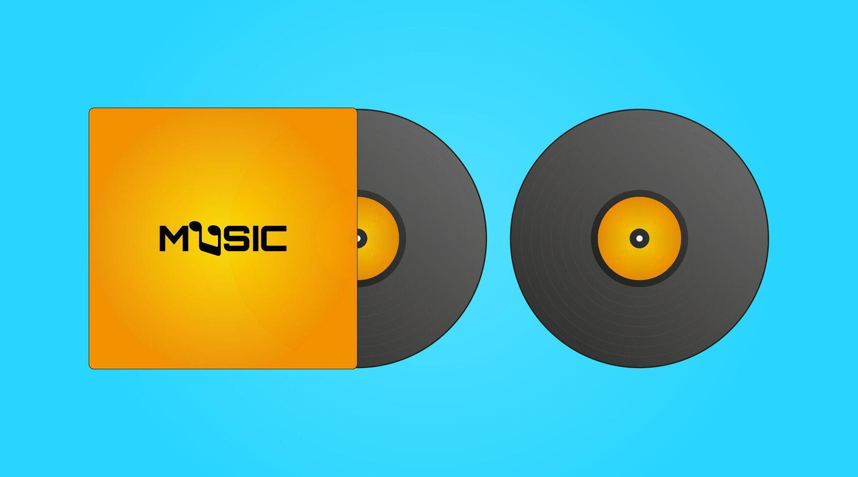 Vector vinyl record. An envelope for a vinyl record with the inscription Music.