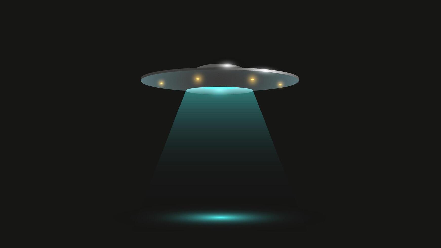 An unidentified flying object in the shape of a flying saucer. Abduction by aliens. vector