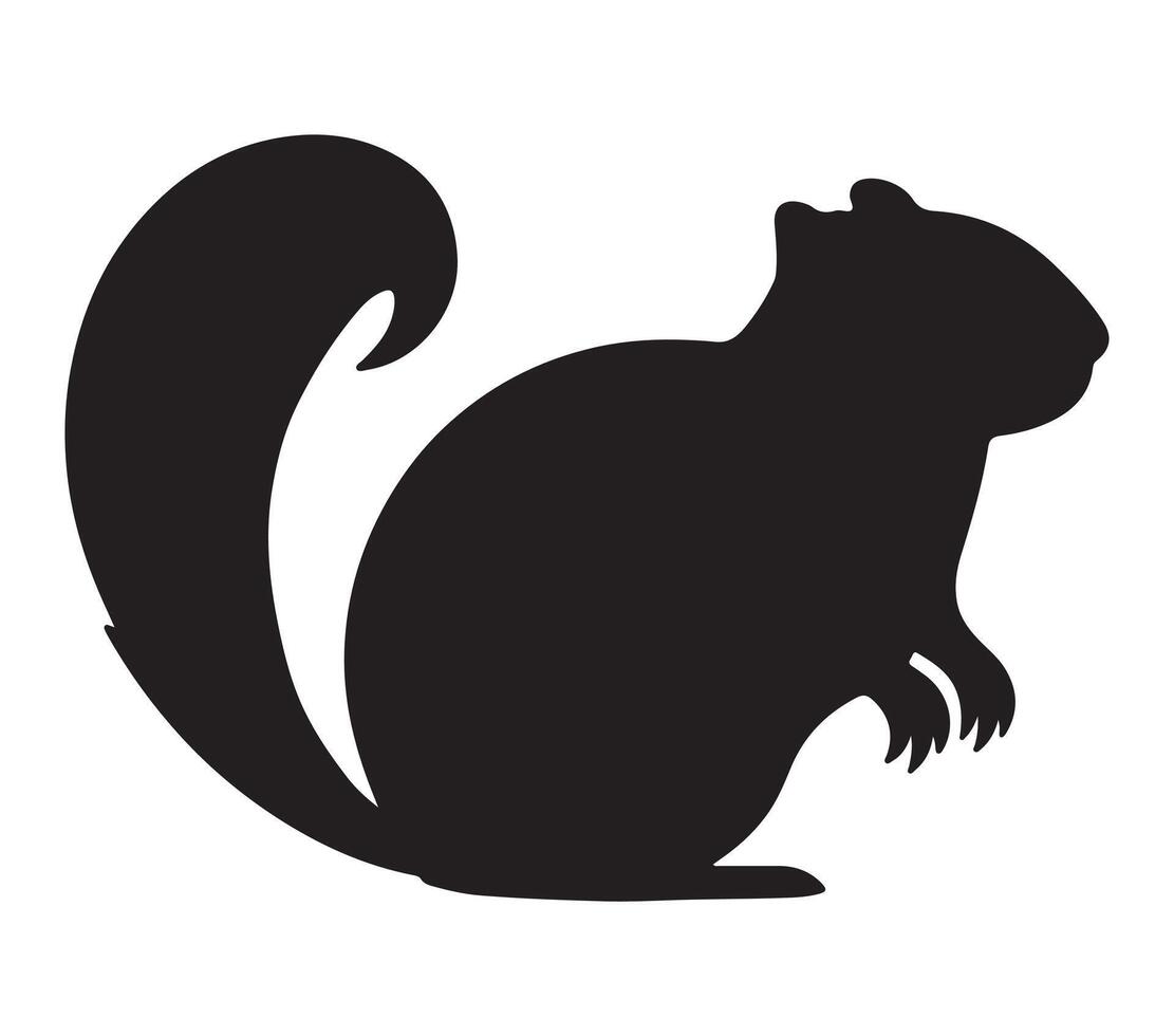 Black and White Agouti Silhouette. Vector Illustration.