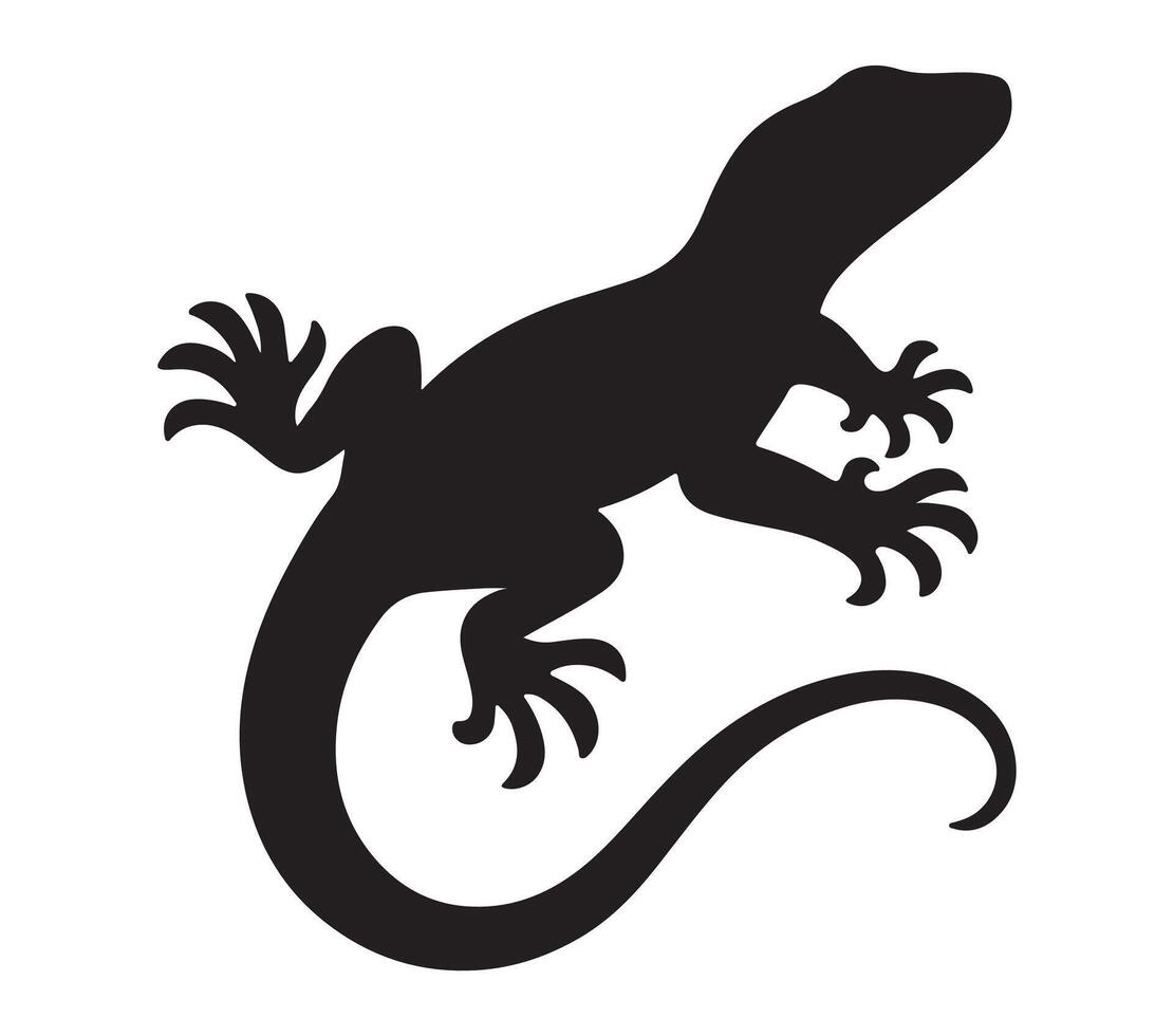 Agama lizard silhouette icon. Vector image.