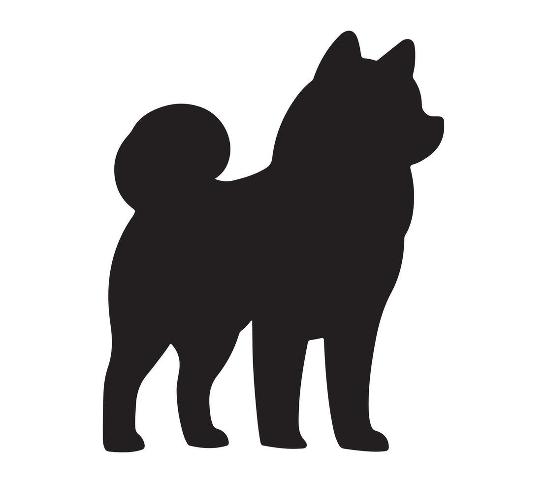 Akita silhouette icon. Vector image.