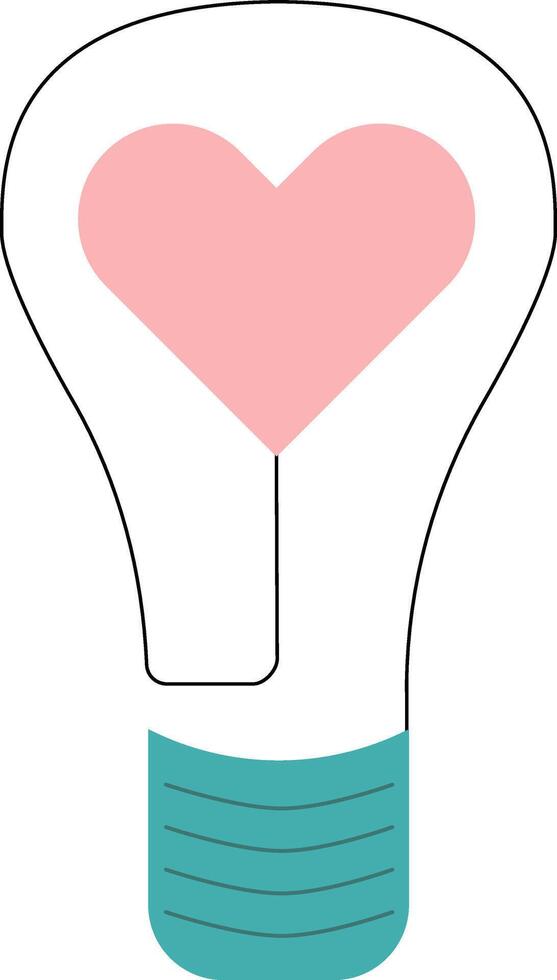 Light bulb with heart shape vector