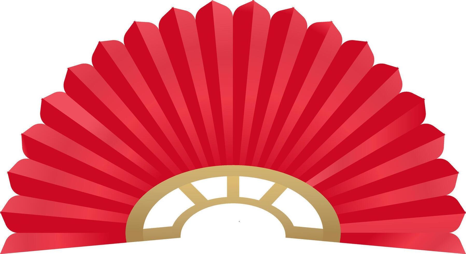 Traditional chinese fan in three dimensional style vector