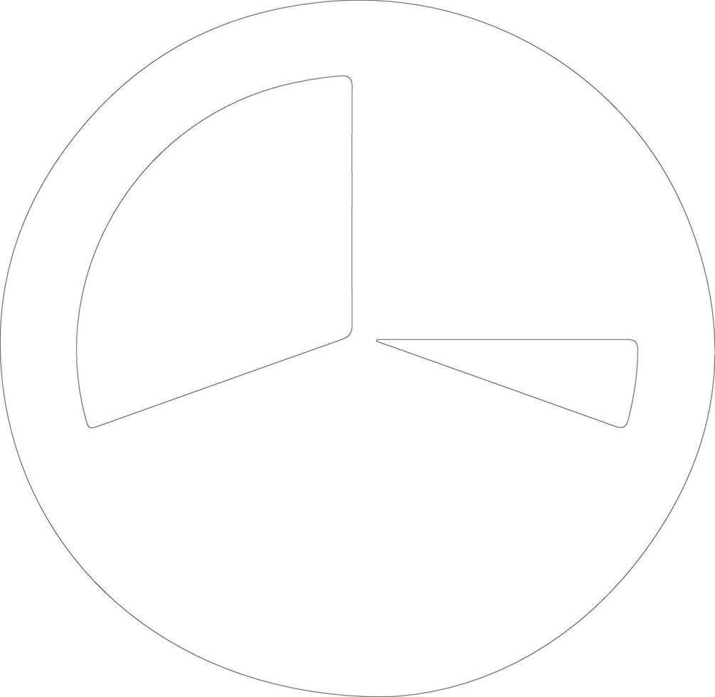 Pie chart icon  outline silhouette vector