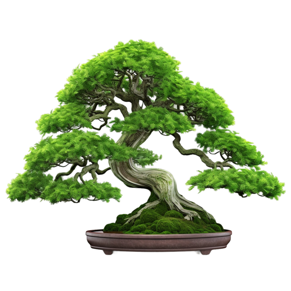 ai generado generativo ai bonsai ornamental plantas en maceta aislado en transparente antecedentes png