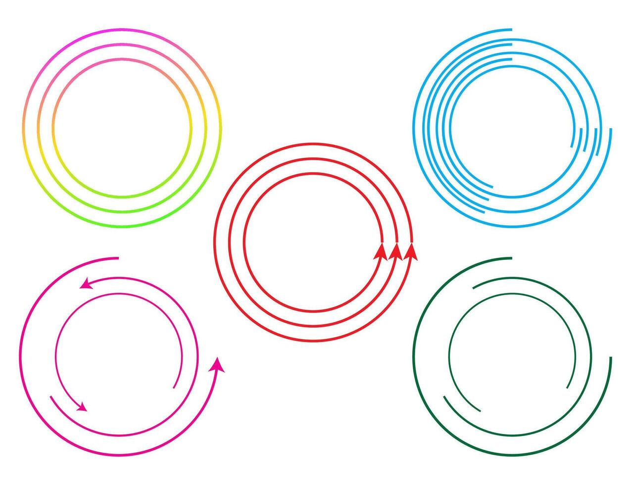 Circular frame spins, linear symbol rotates, circles frame loop, circle loading bar. vector