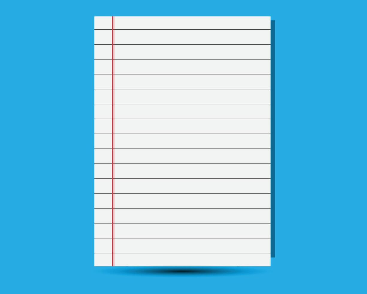 Empty writing sheets with lines. vector