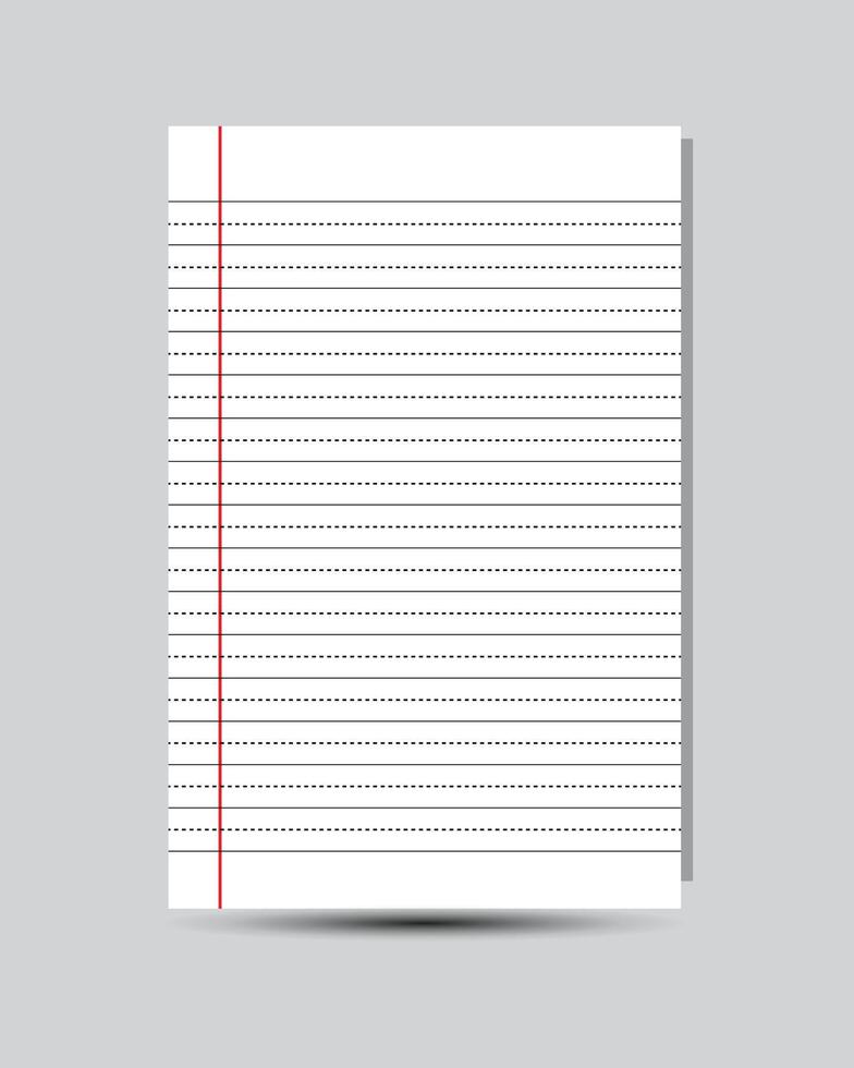 Empty writing sheets with line paper templates. vector