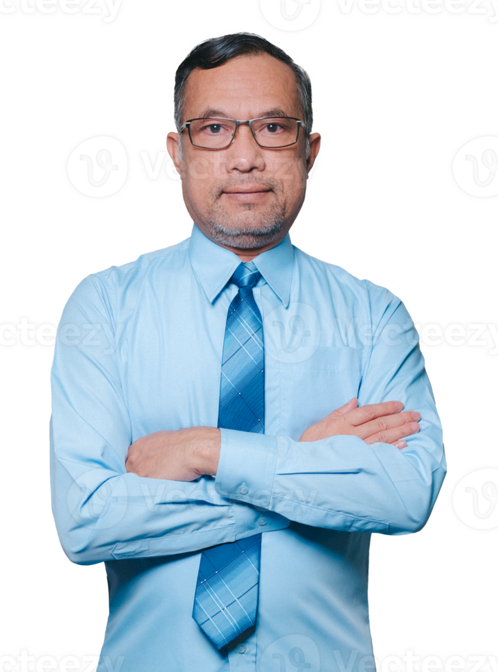 Portrait of one-man transparent background. Professional Asian businessman, standing confidently against a crisp transparent background, singular expertise, and professionalism in world of business png