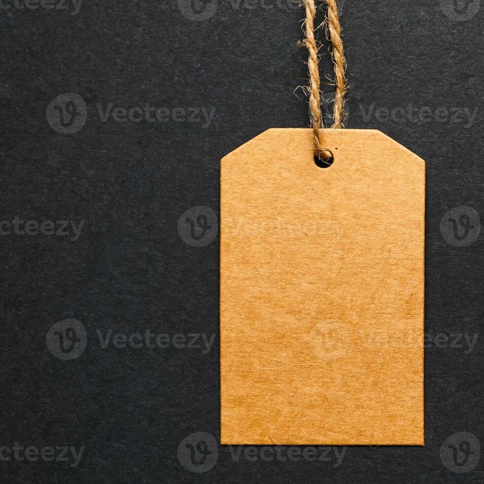 golden price tag on the black background, golden mockup photo