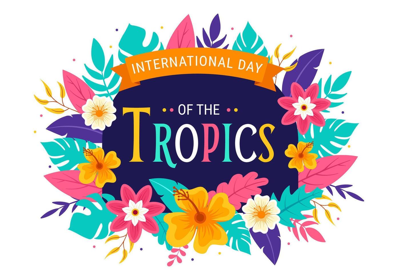 International Day of the Tropics Vector Illustration on 29 June with Animal, Grass and Flower Plants to Preserve Tropic in Nature Flat Background