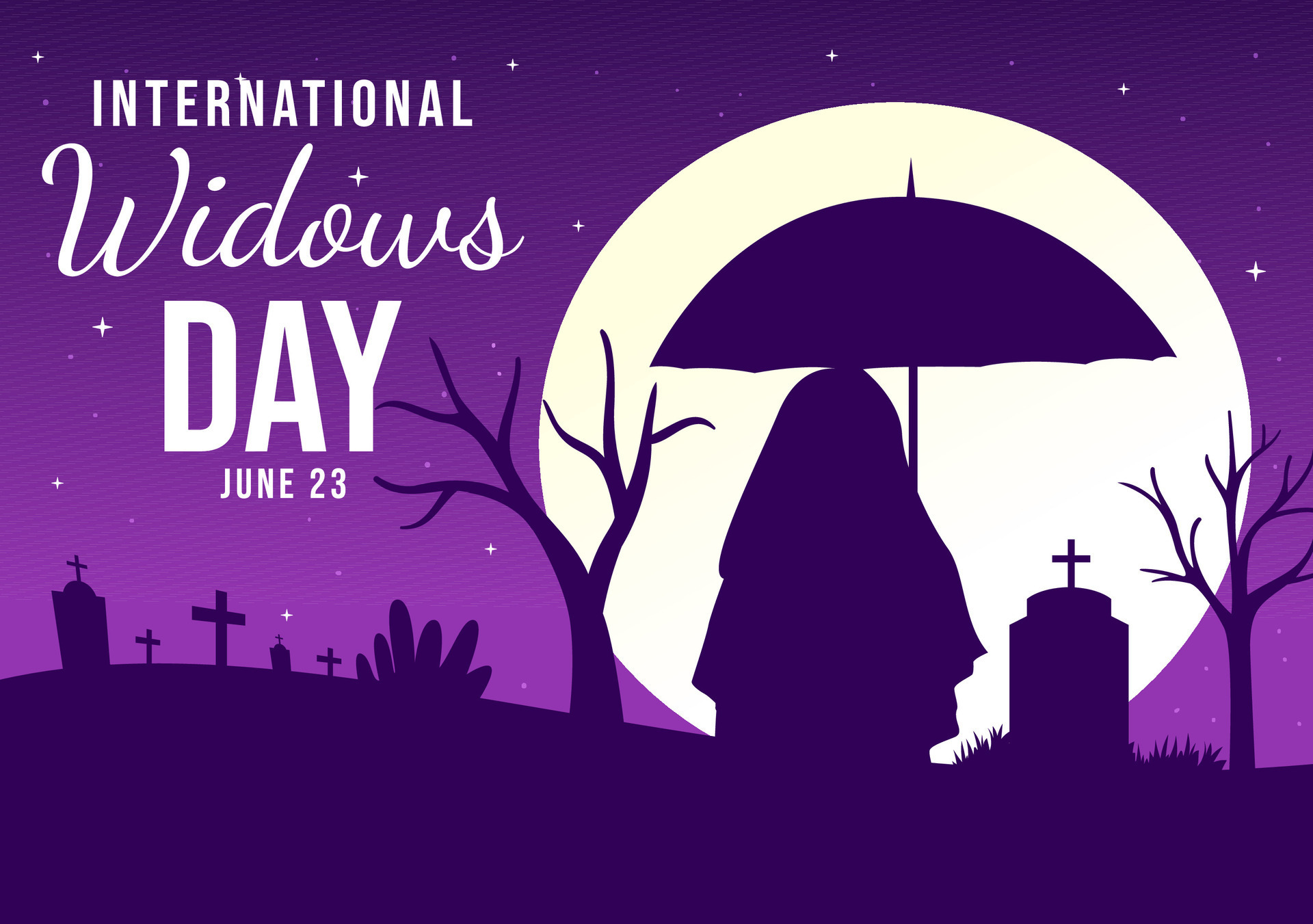 International Widows Day Vector Illustration on 23 June with Woman