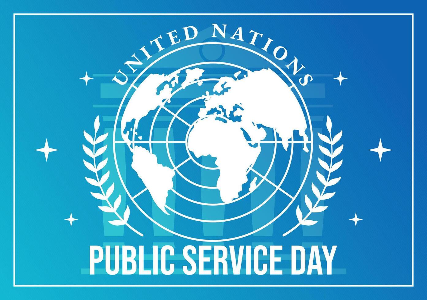 unido naciones público Servicio día vector ilustración con públicos servicios a el comunidad en el desarrollo proceso en plano dibujos animados antecedentes