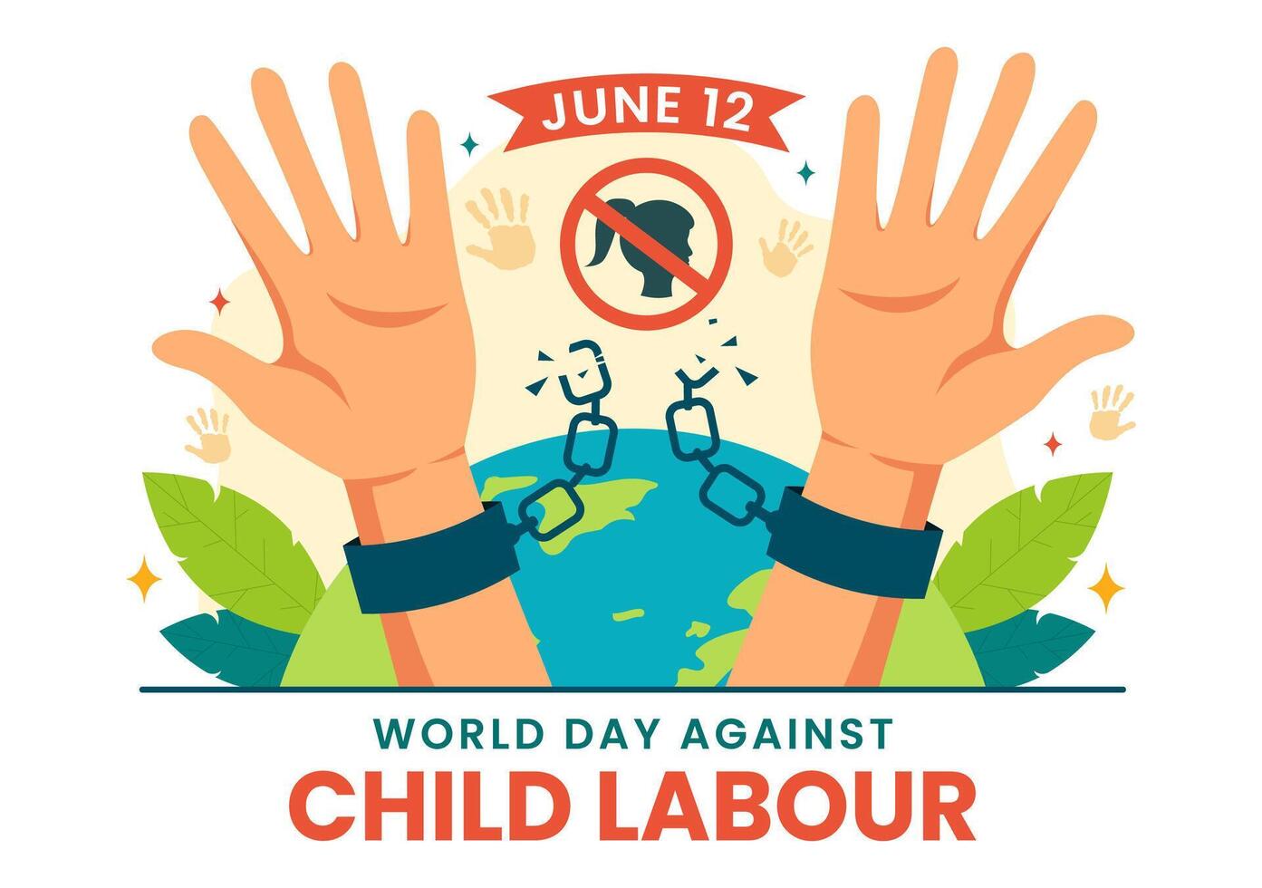 World Day Against Child Labour Vector Illustration on 12 June with Children Working for the Necessities of Life in Flat Cartoon Background