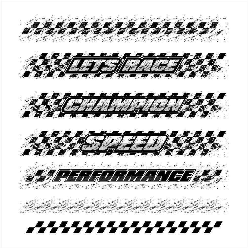 Set of black and white checkered flag vector