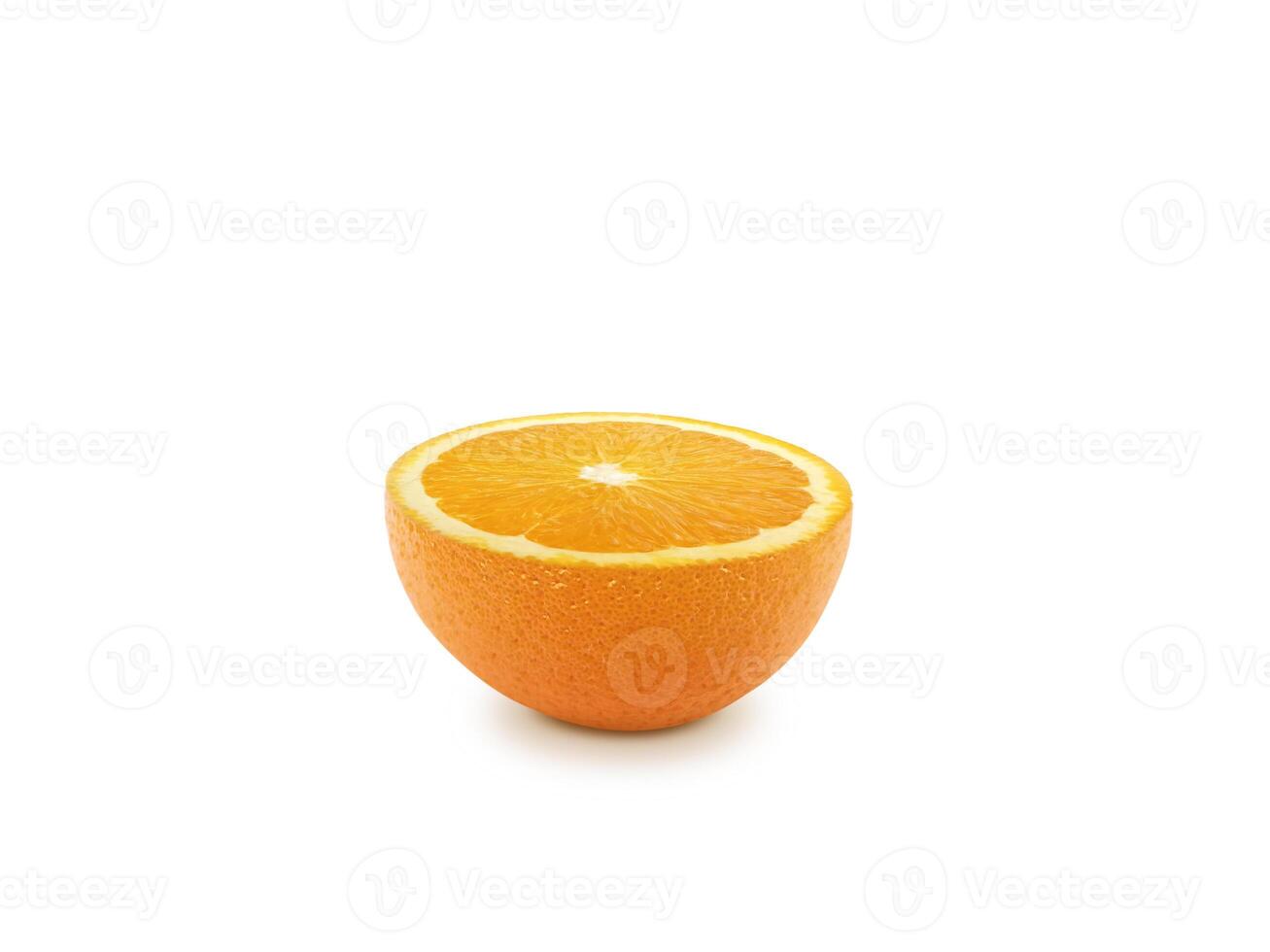 Orange slice on white background photo