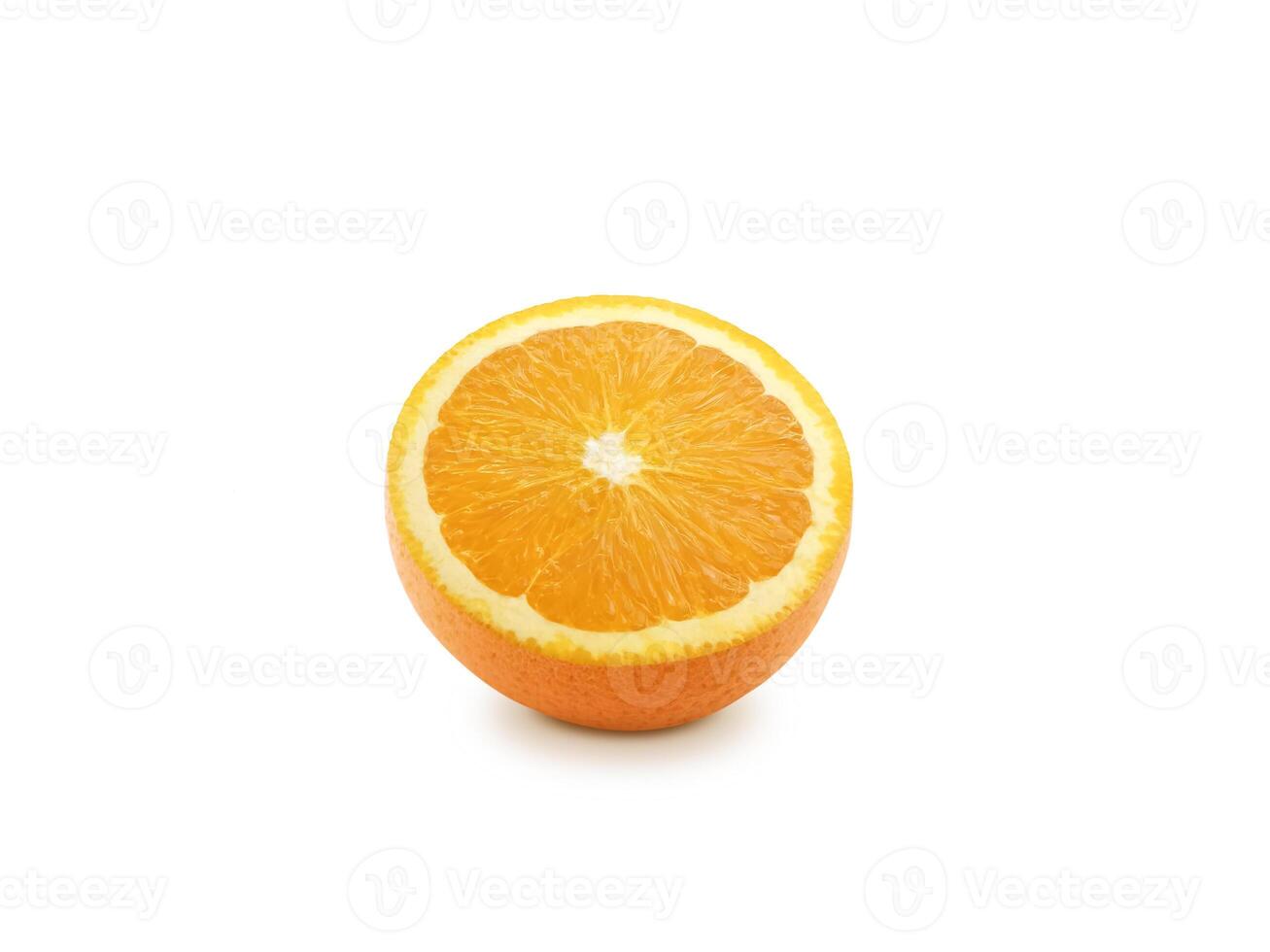 Orange slice on white background photo