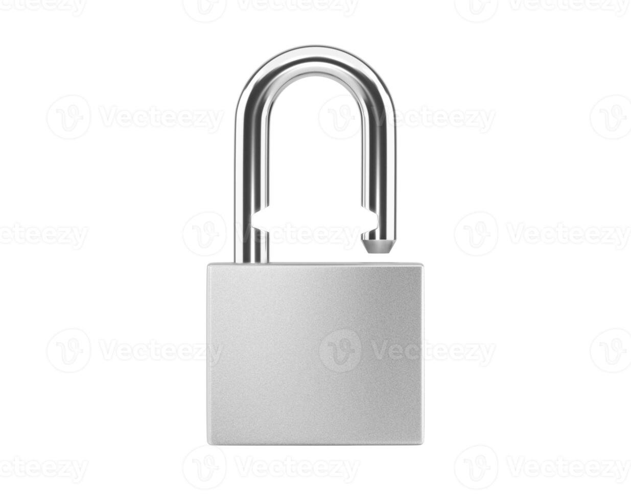 Locked silver color Padlock on the white background photo