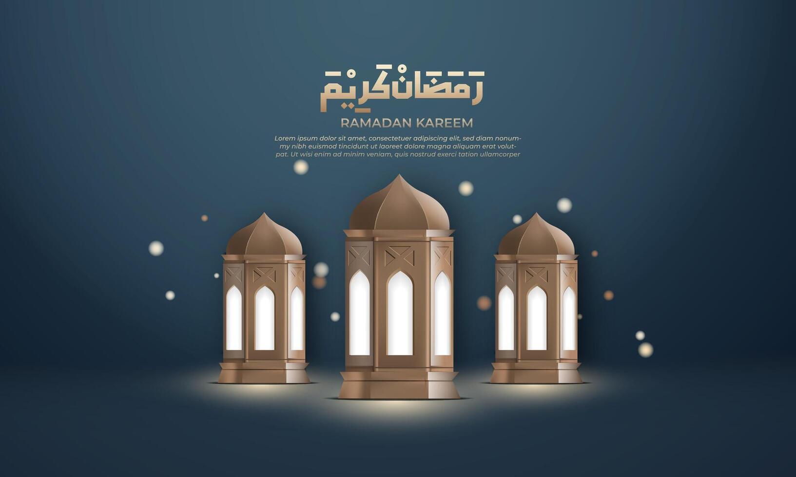 Realistic ramadan background with lantern, for banner, greeting card vector