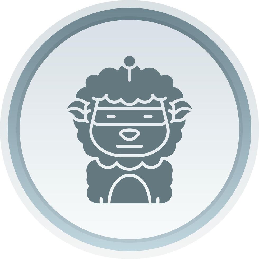 Robot Solid button Icon vector