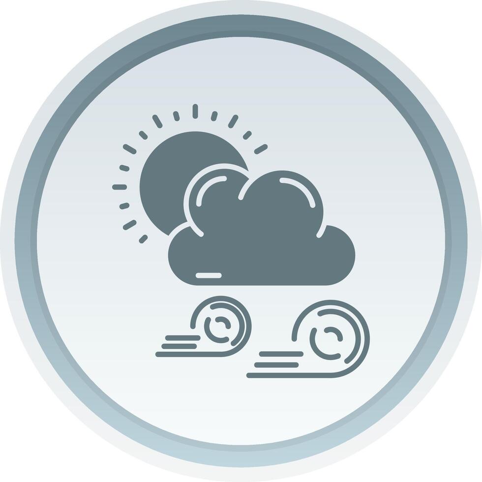 Weather Solid button Icon vector