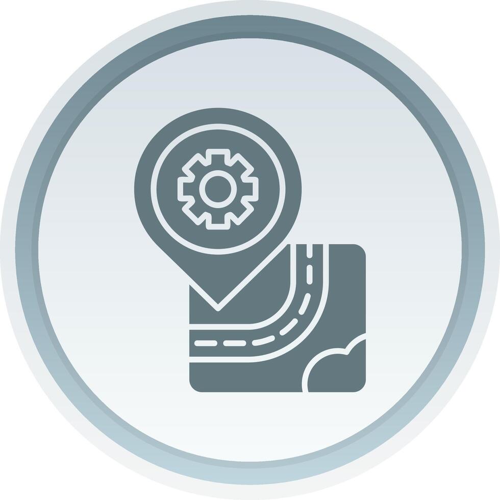 Setting Solid button Icon vector