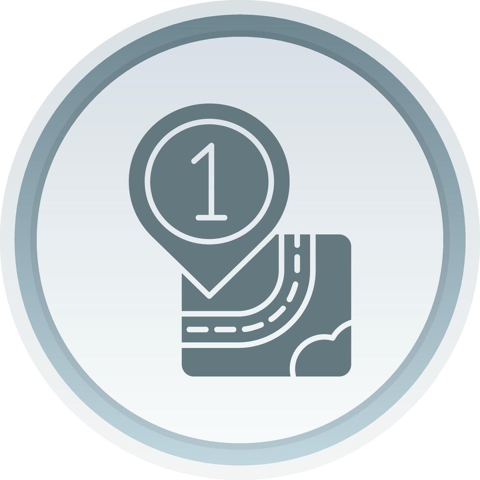 One Solid button Icon vector