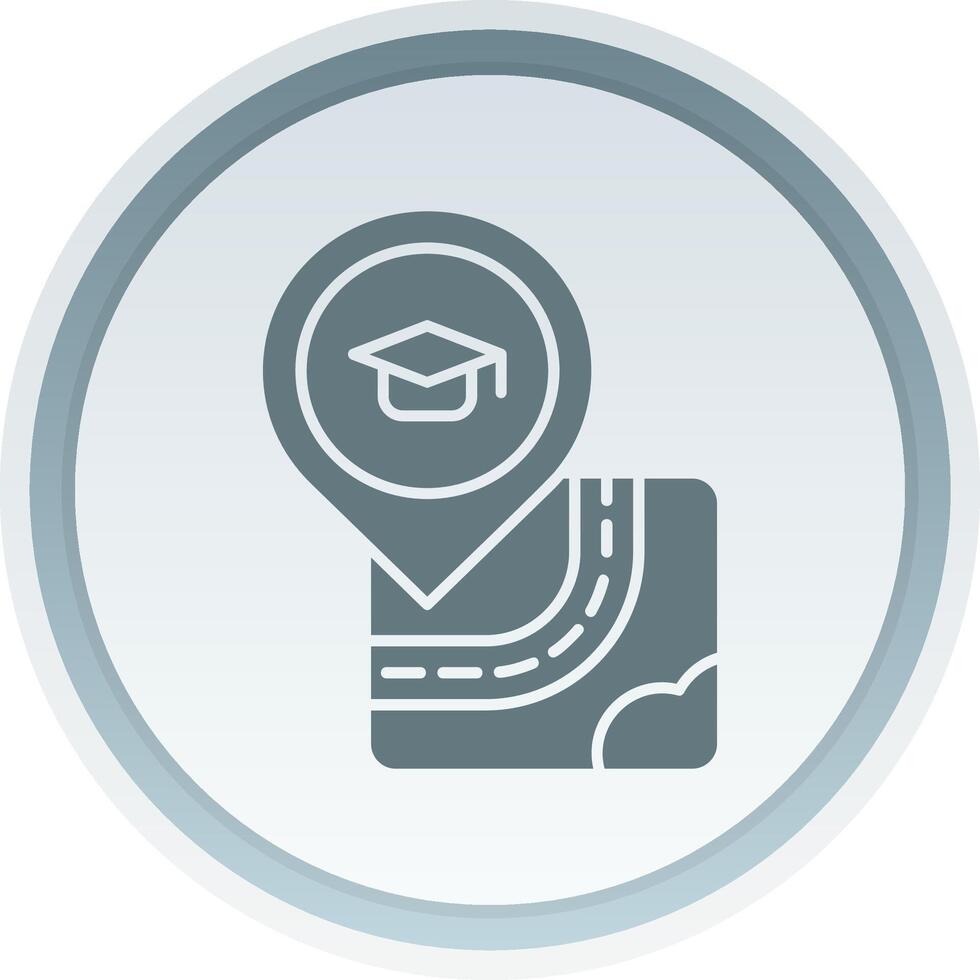 University Solid button Icon vector