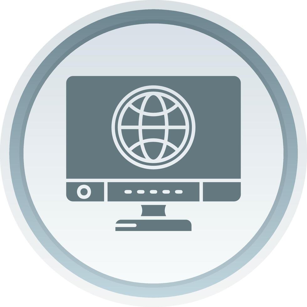 Global Solid button Icon vector