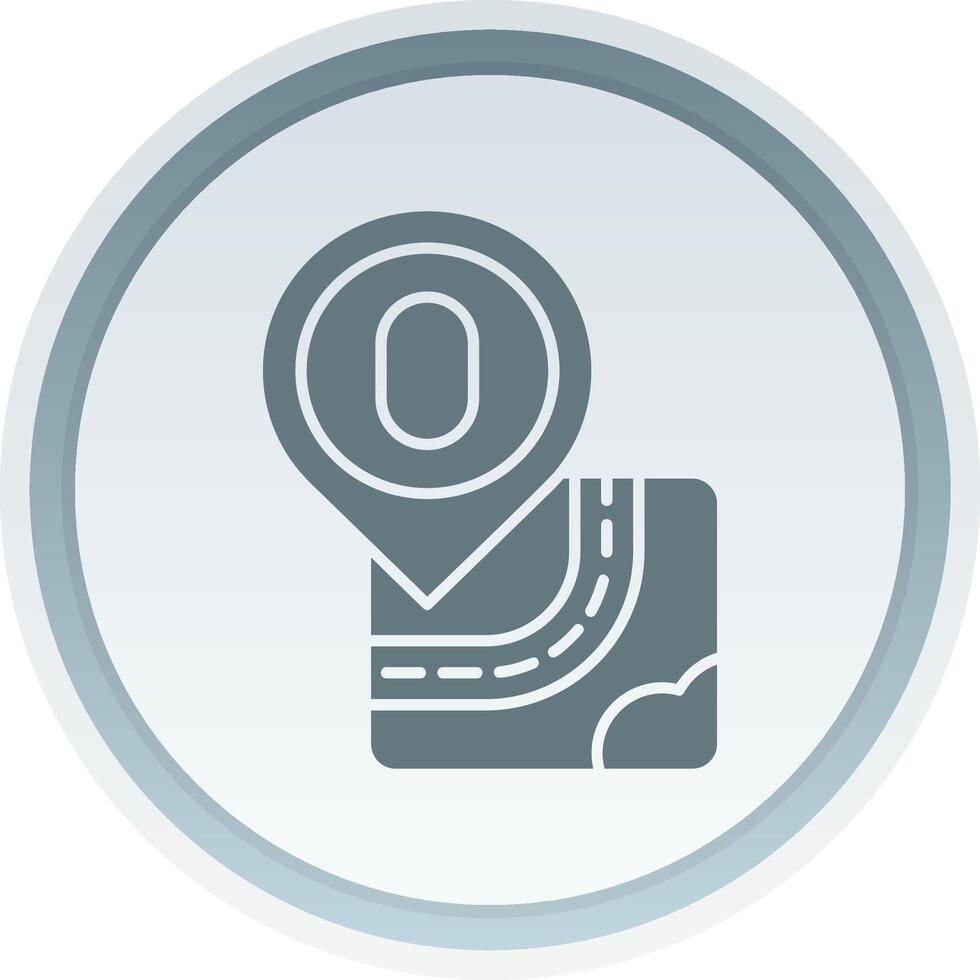 Zero Solid button Icon vector