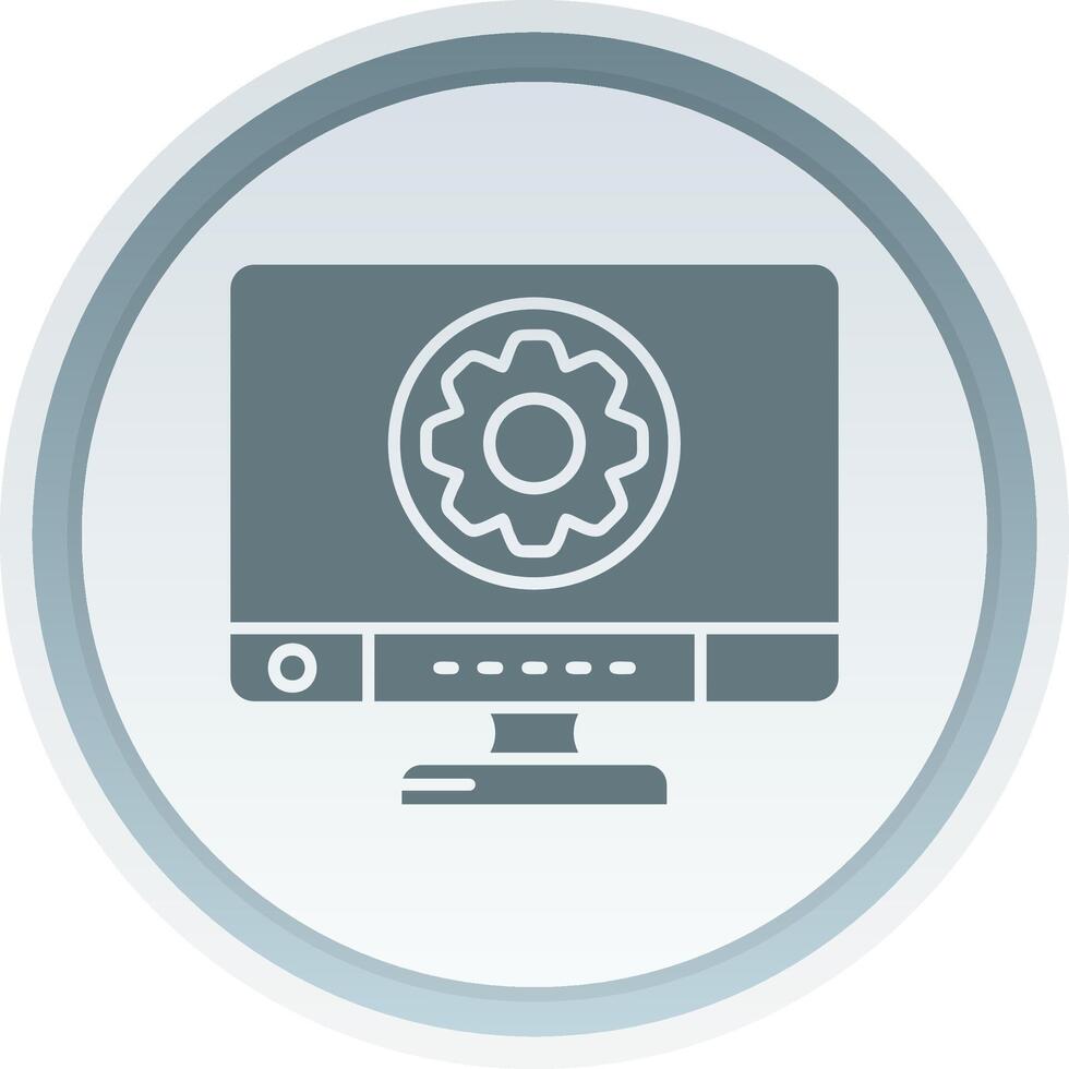 Settings Solid button Icon vector