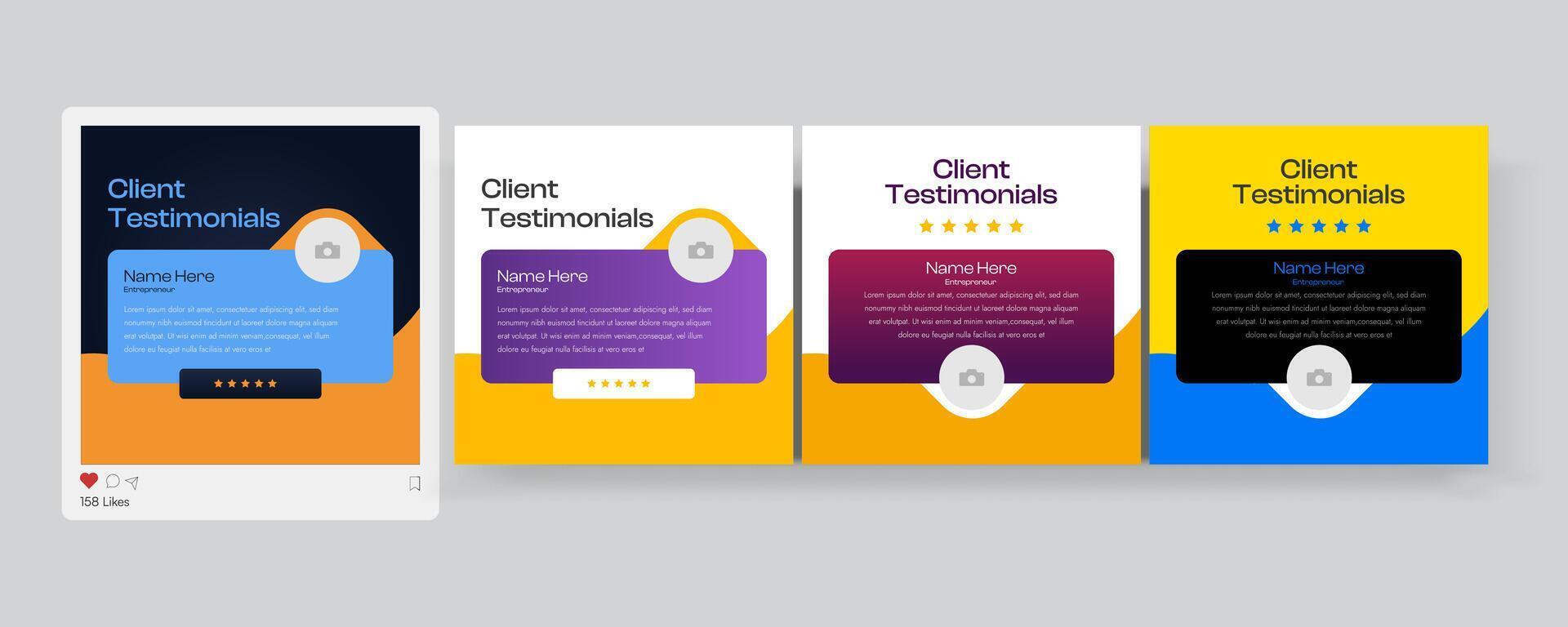Client testimonials or customer feedback social media post web banner template vector
