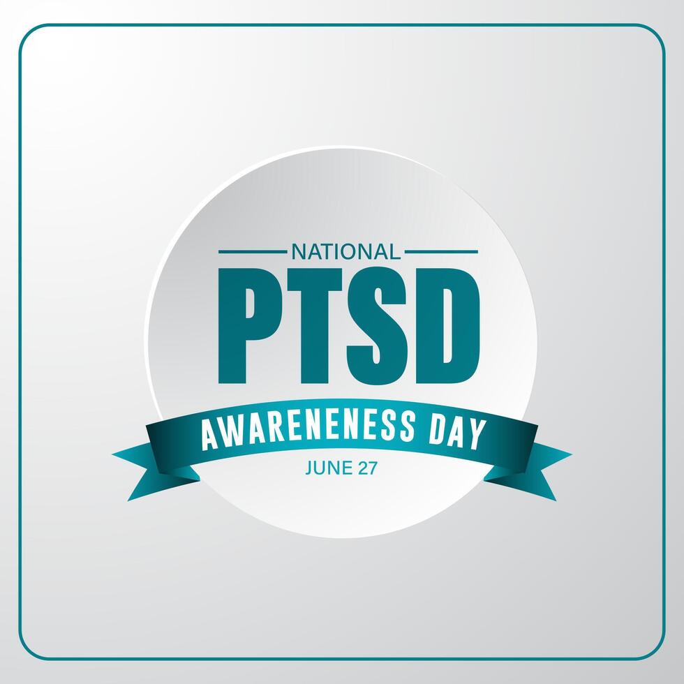 National PTSD Awareness Day June 27 Background Vector Illustration