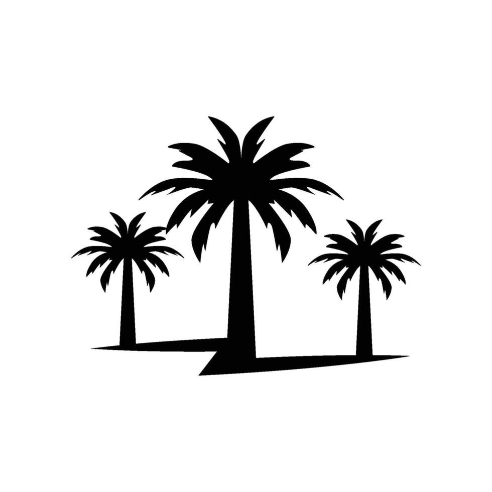 Palm tree  icon silhouette design template isolated vector