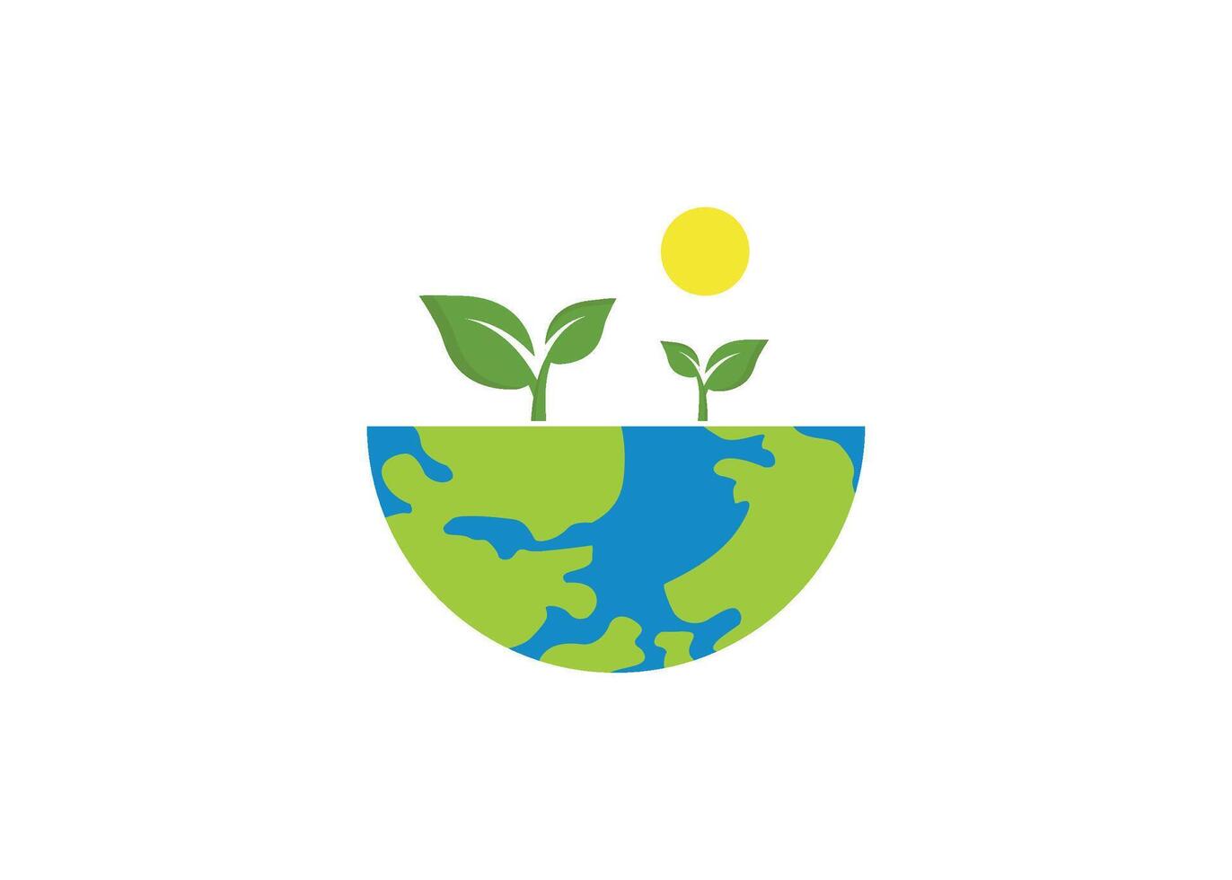 Nature earth icon design template isolated illustration vector