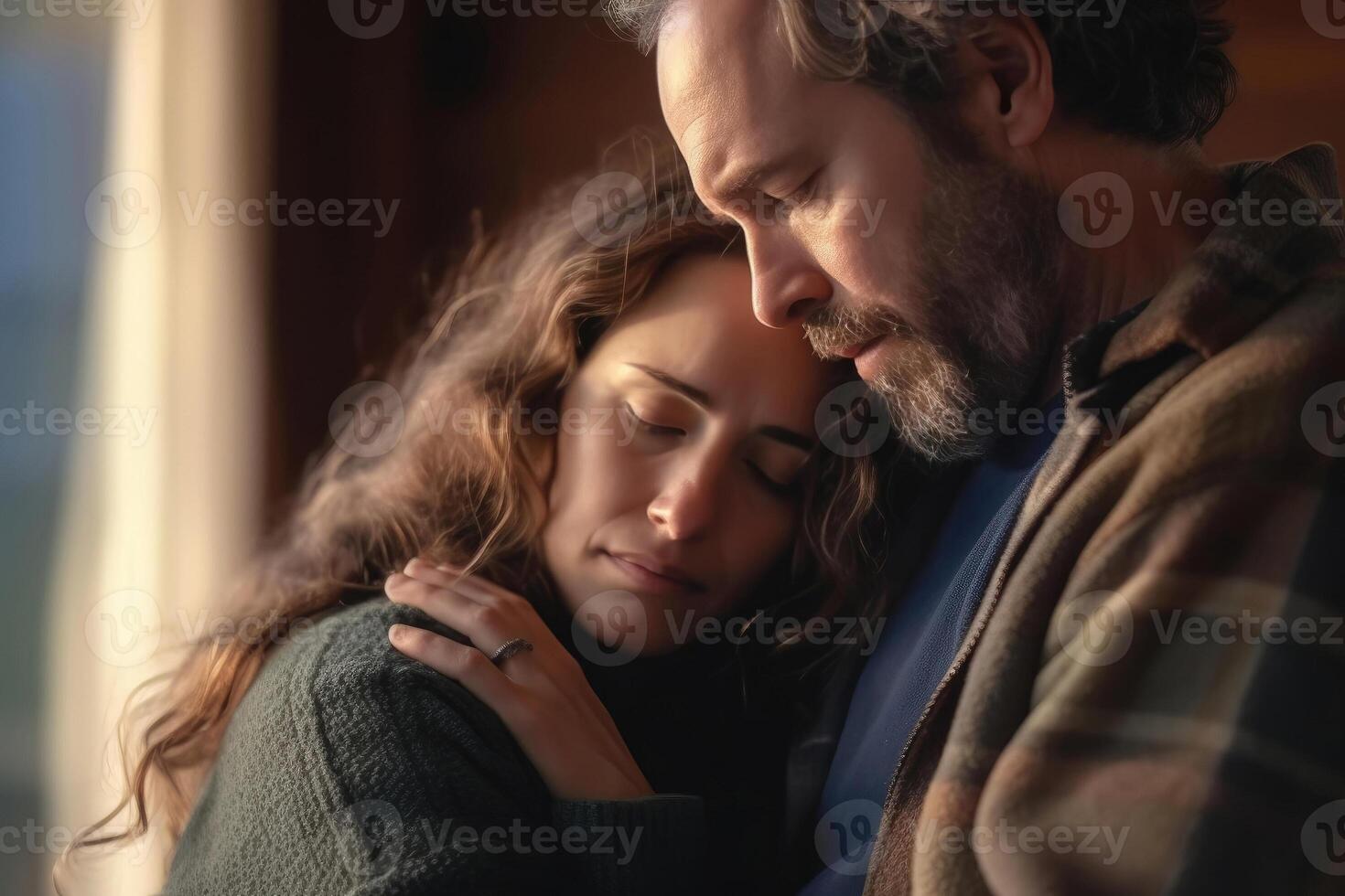AI generated Supportive Partners - Consoling Moment Between Man and Woman photo