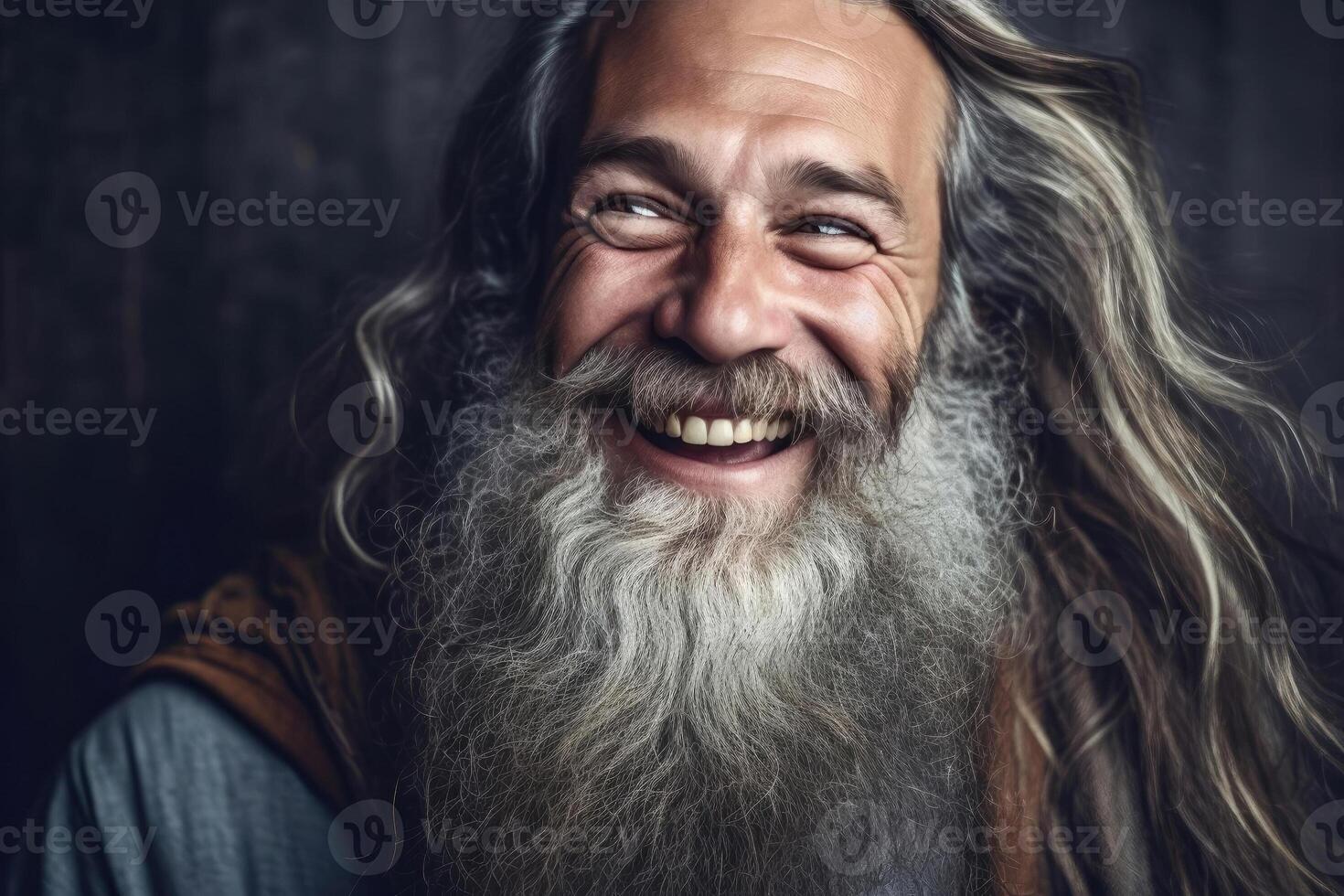 AI generated Facial Storytelling - The Contentment of an Elderly Man's Smiling Face photo