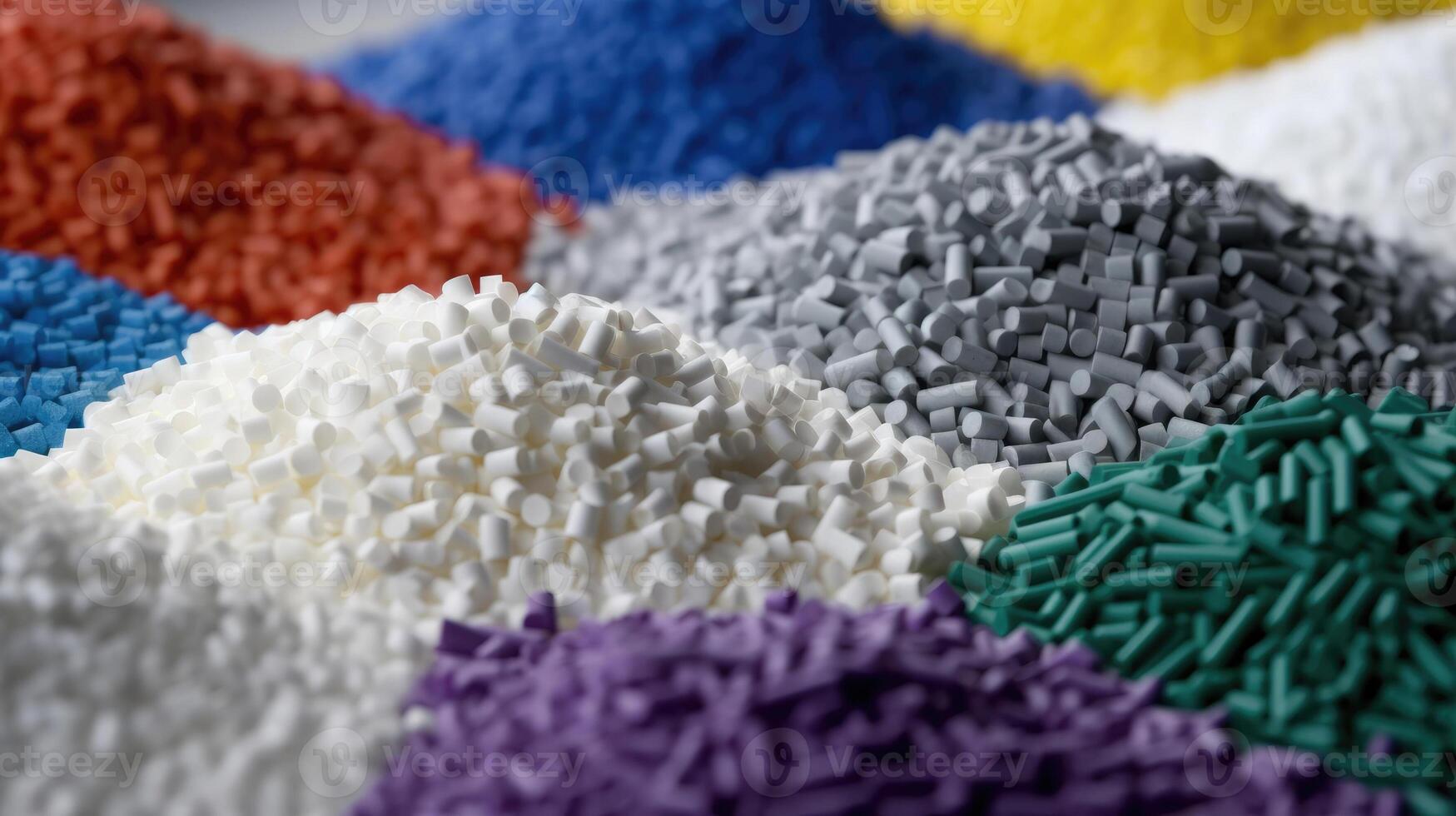 AI generated Plastic Manufacturing Ambiance - Vibrant Polymer Pellets photo
