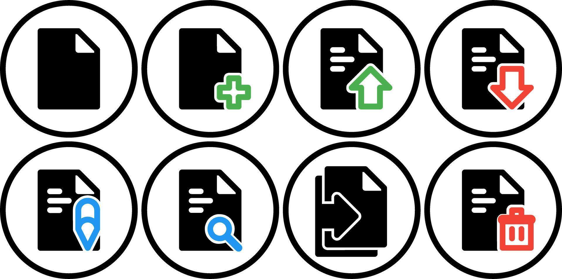 document set icon button vector