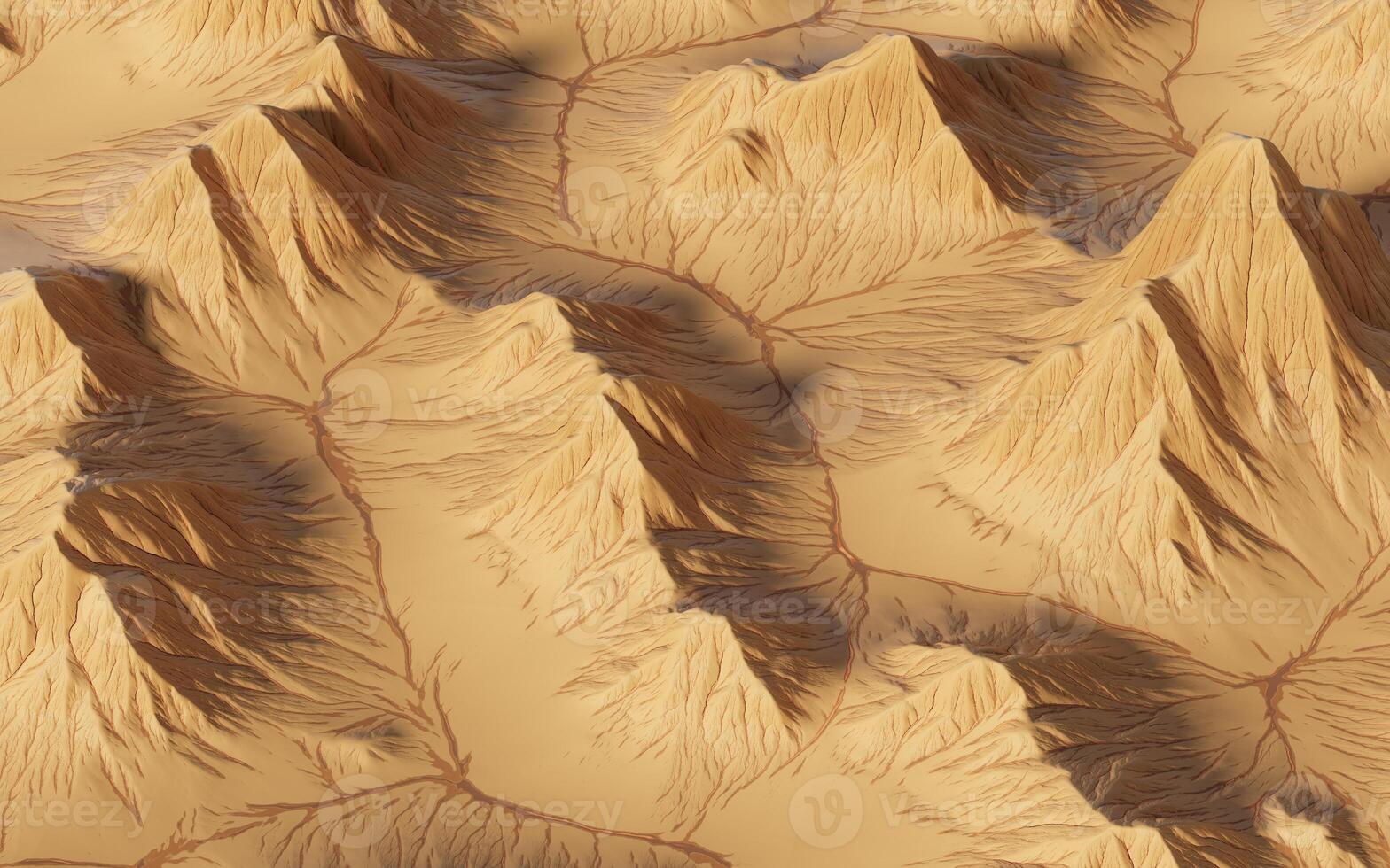 paisaje con montañas forma de relieve, 3d representación. foto