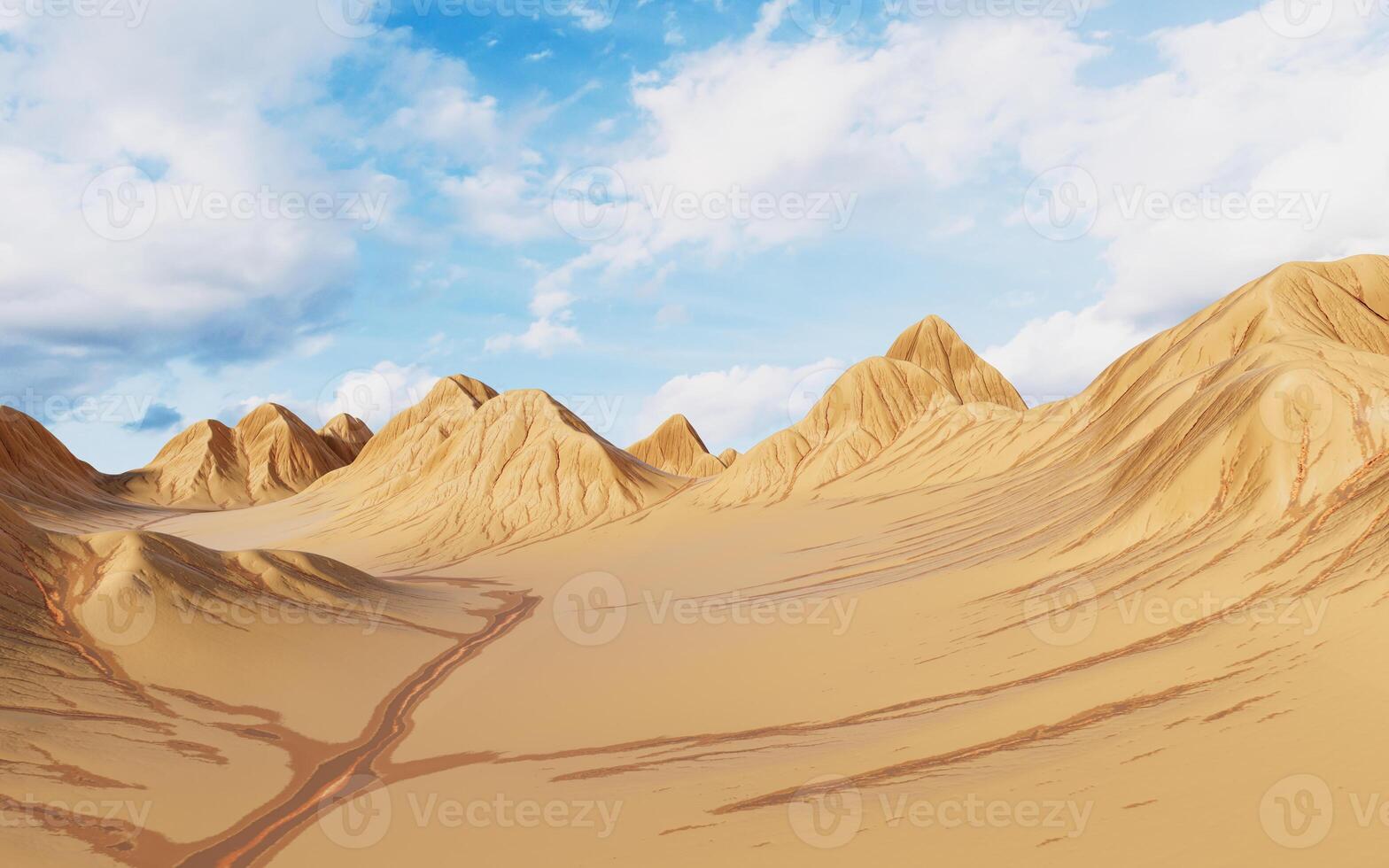 Landscape with mountains landform, 3d rendering. photo