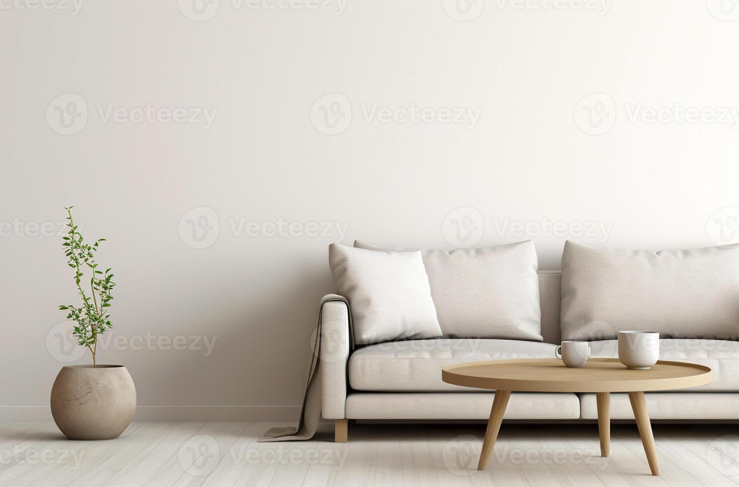 AI generated Minimalist living room photo