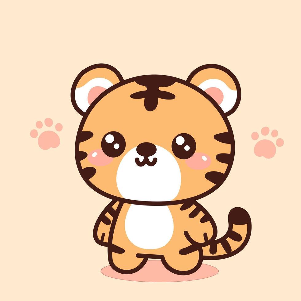 vector linda Tigre mascota dibujos animados