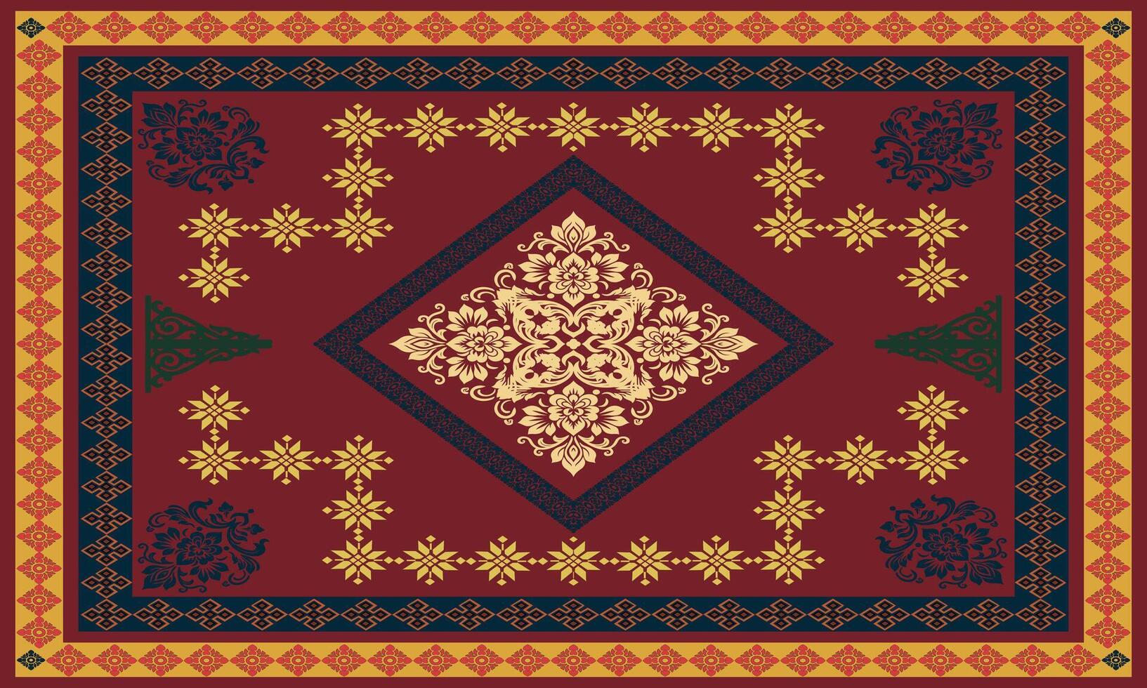 geometric shapes fabric design vector Mix and match Thai patterns. Seamless, carpeted floors, tapei, shawls, towels, textiles, yoga mats, neck scarves or patterned handkerchiefs.