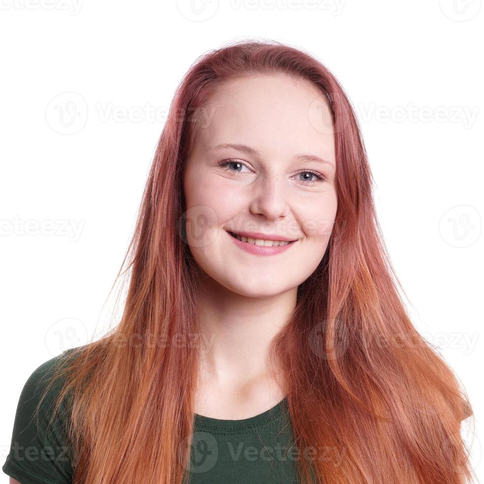 mujer joven feliz foto