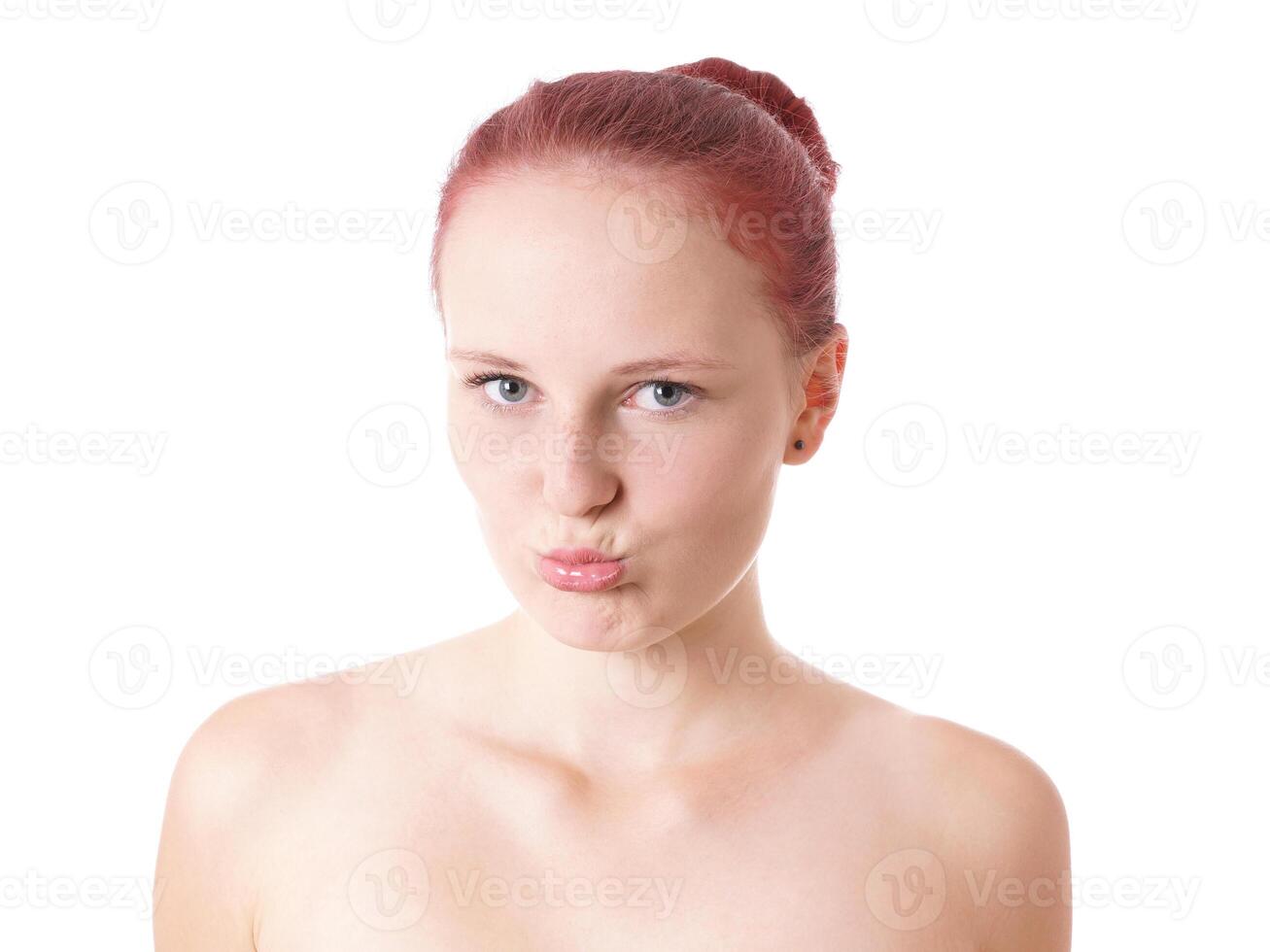 young woman pouting photo