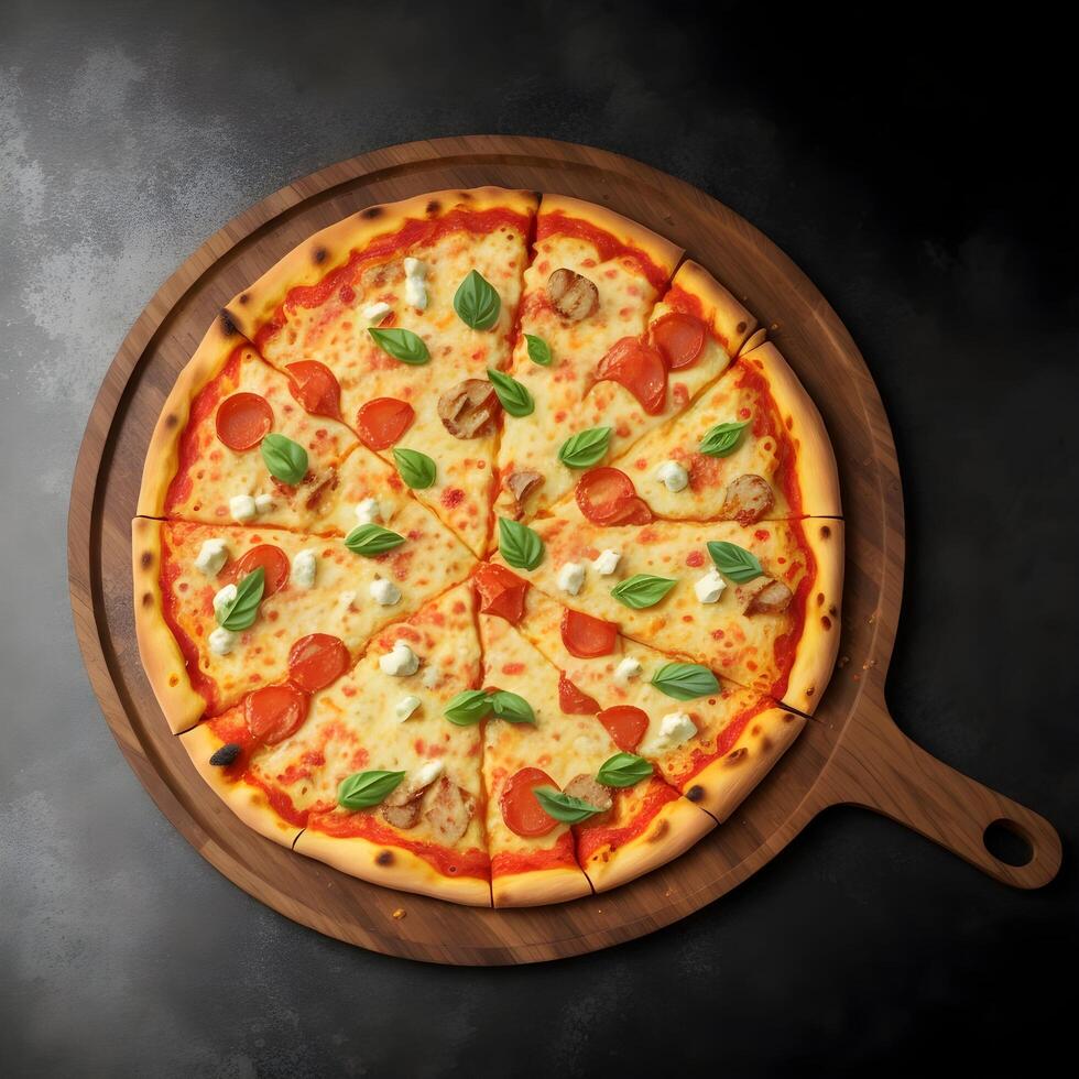 AI generated Delicious Cheese Pizza photo