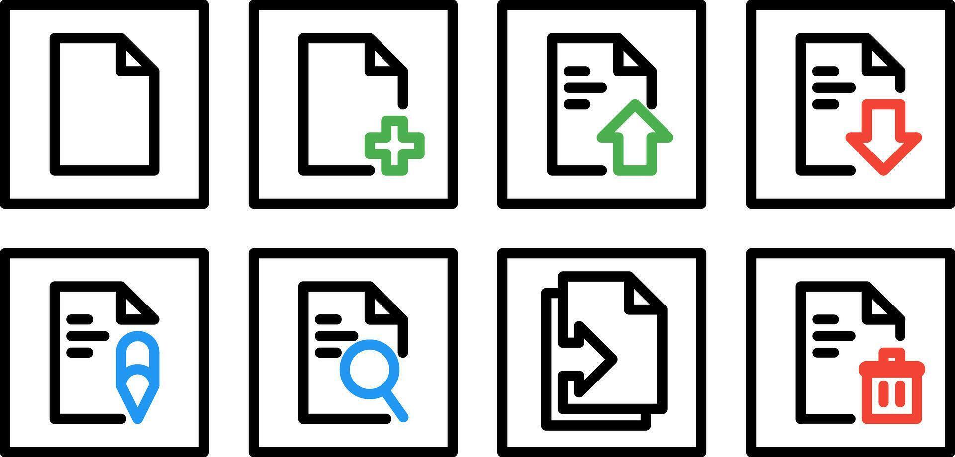 document set icon button vector